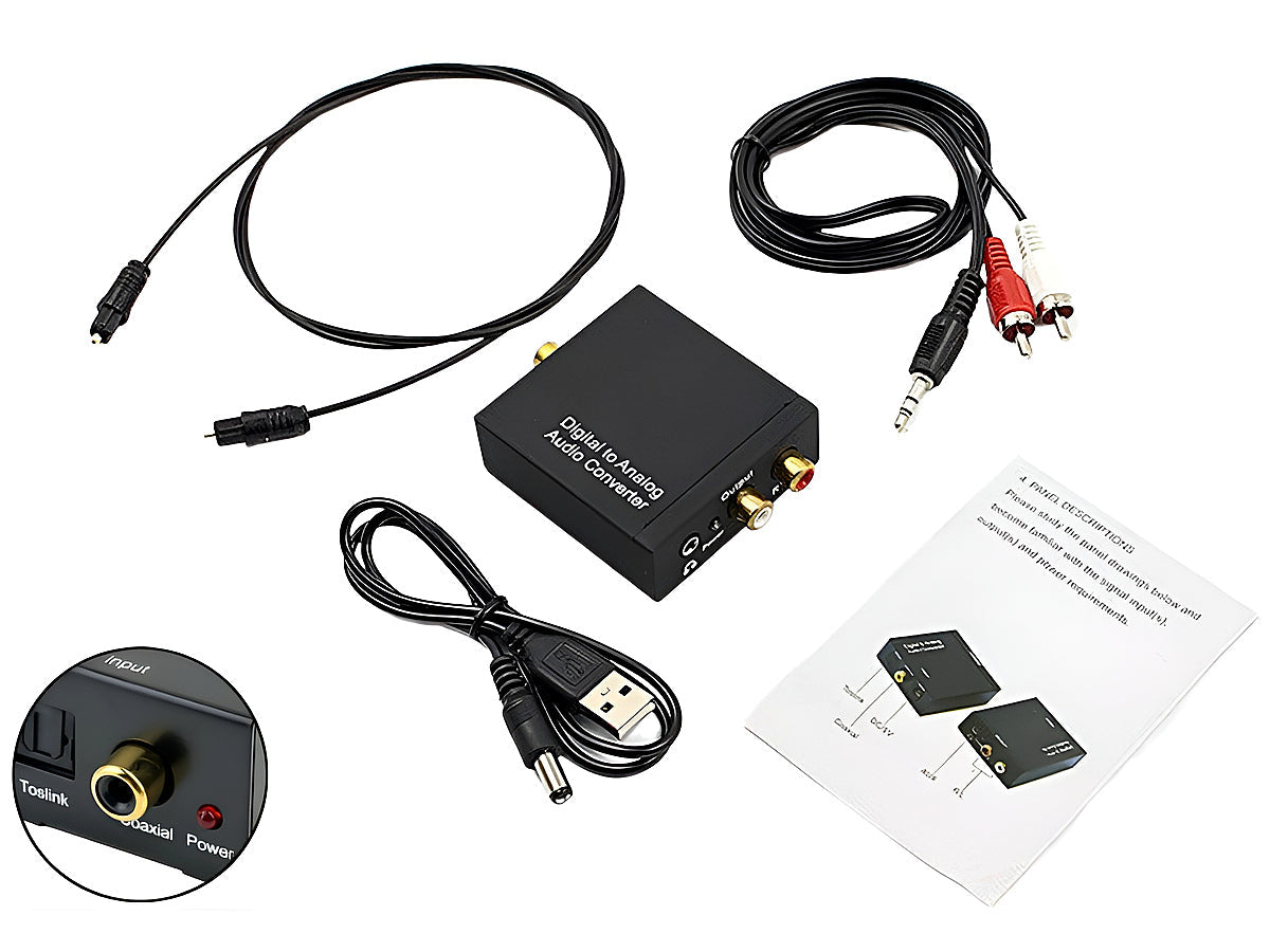 Digital Optical Toslink to RCA Audio Converter