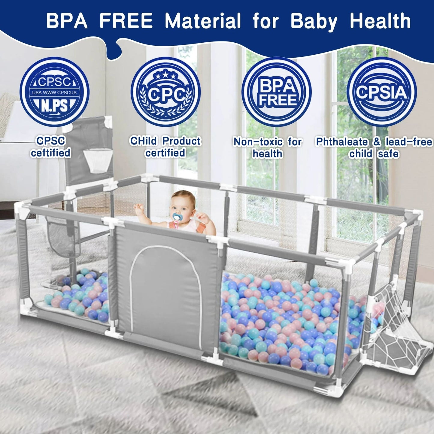 Portable Playpen Fence Gate Wall Fence Barrier PlayPen