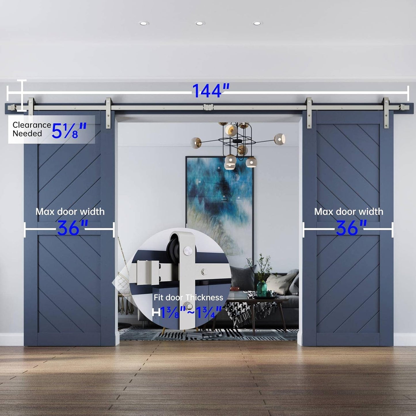Barn door Hardware 3.6M Double Door
