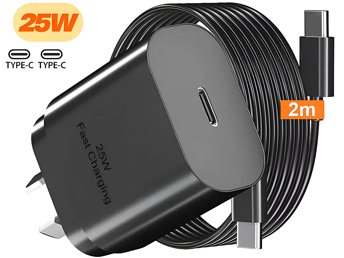 25W Fast Charger USB-C Wall Adapter with 2m Type-C Cable
