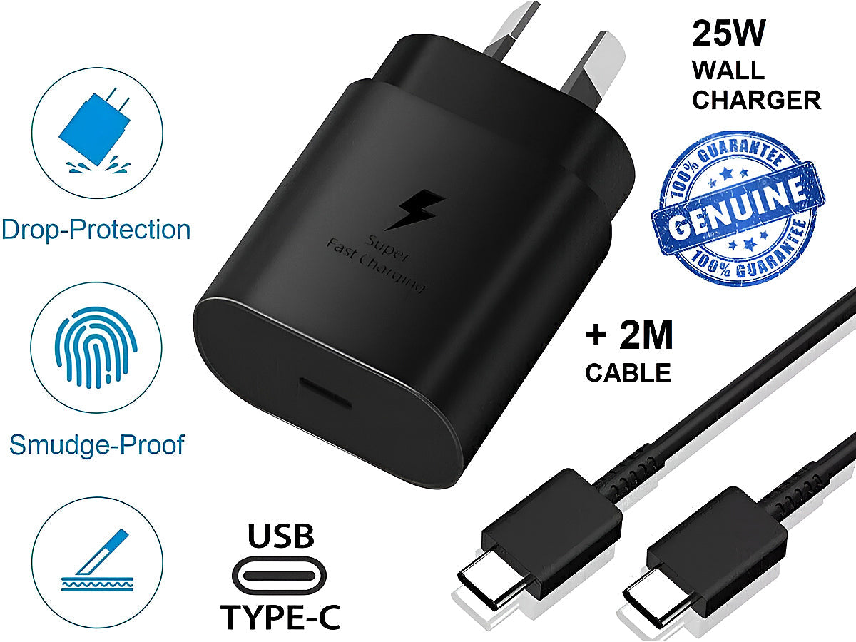 25W Fast Charger USB-C Wall Adapter with 2m Type-C Cable