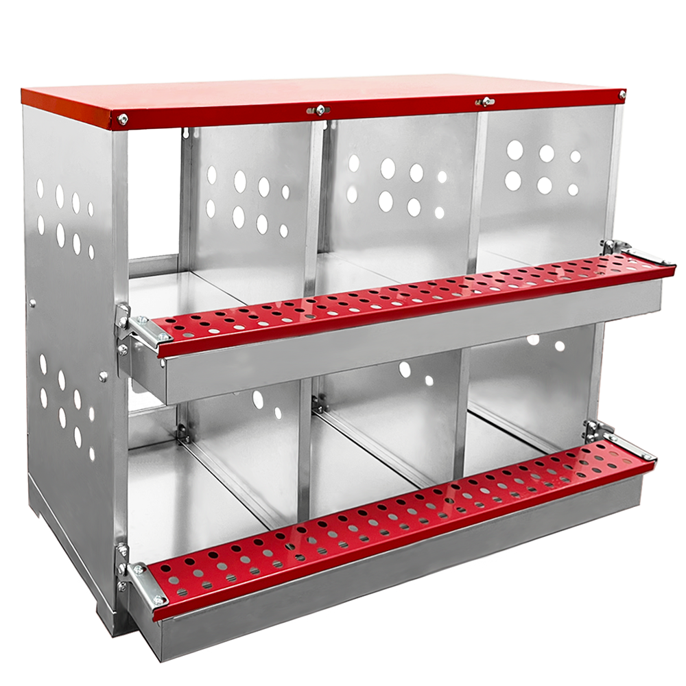 Nesting Box Chicken Hen Roll Away Laying Nest Boxes Chook Brooder 6 Compartment
