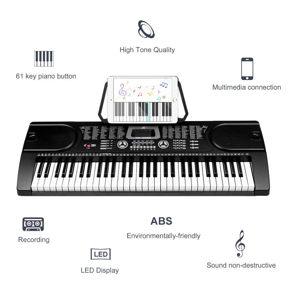 Electronic Piano Keyboard Piano with Stand Headphone and Stool