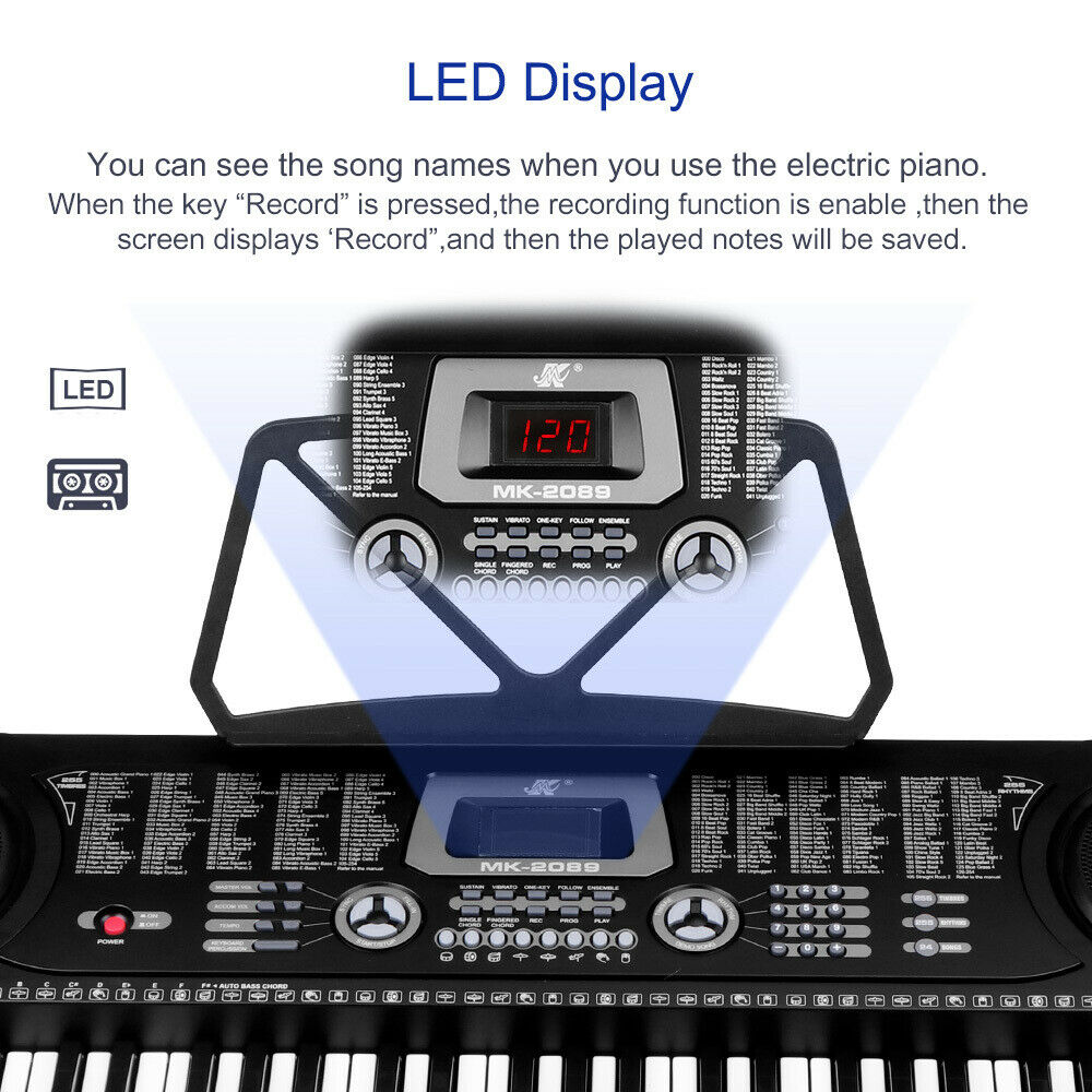Electronic Piano Keyboard Piano with Stand Headphone and Stool