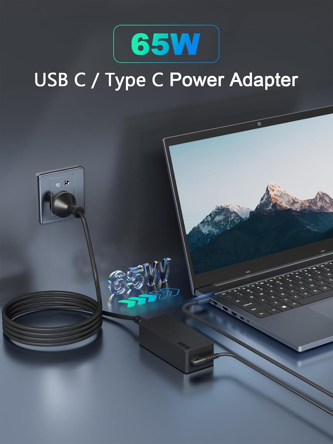 65W Lenovo Laptop Charger USB C