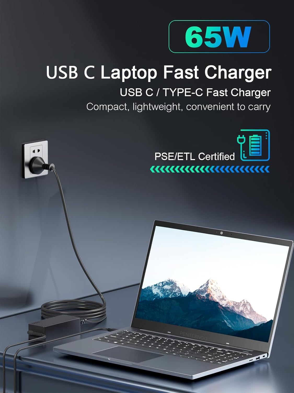 65W Lenovo Laptop Charger USB C