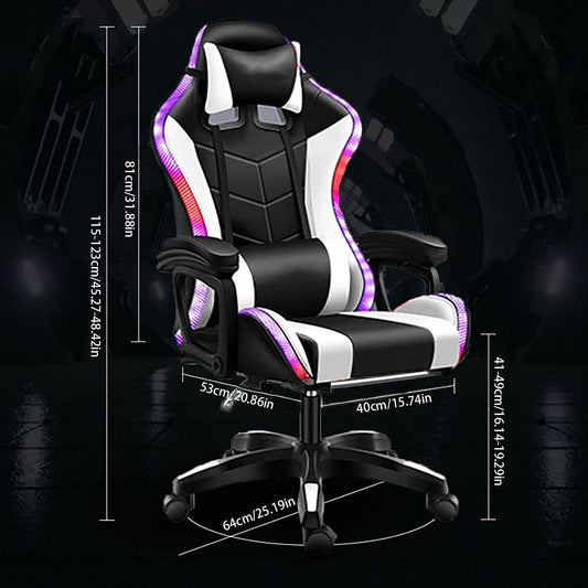 Gaming Chair with Footrest – RGB Gaming Chair with Speakers & Lights