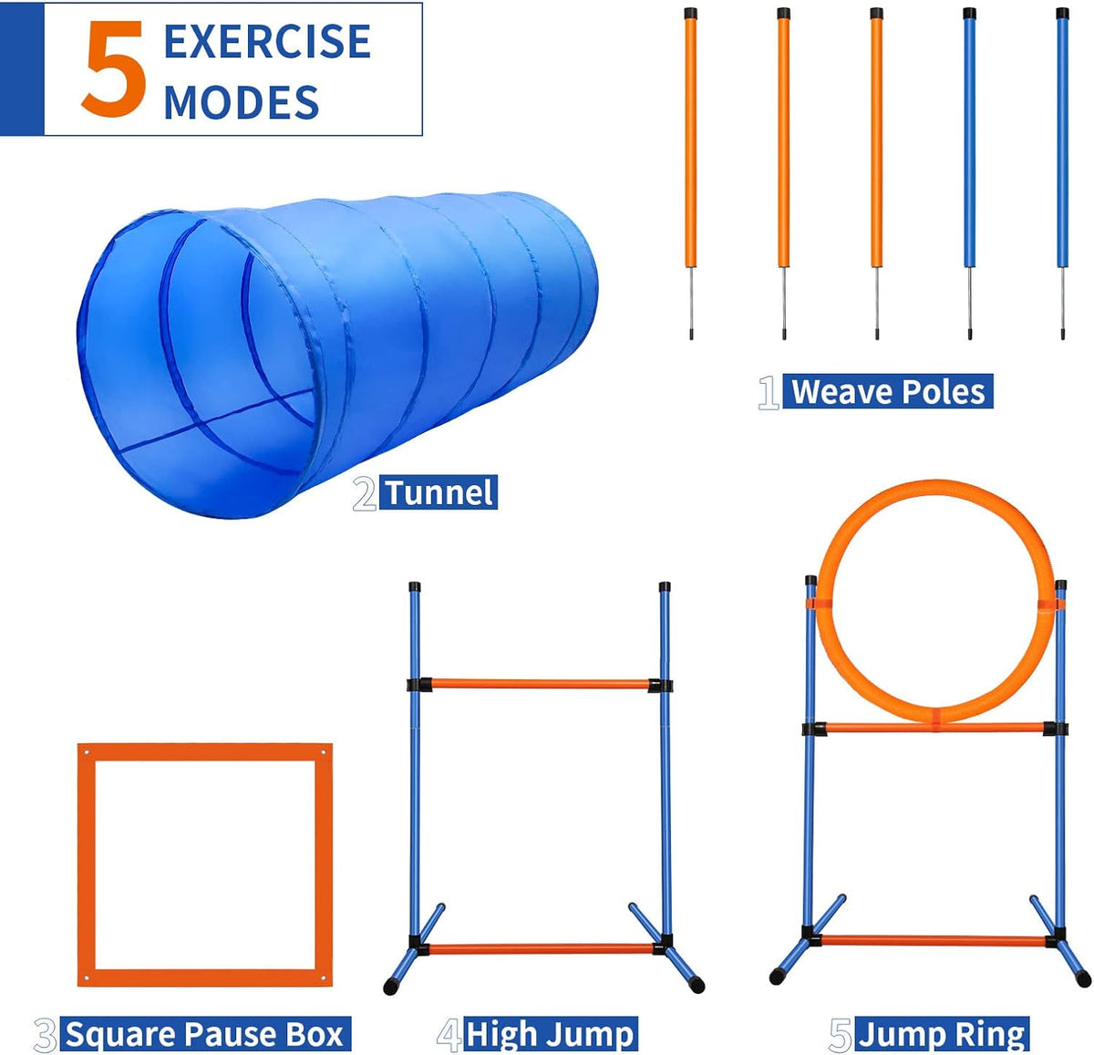 Dog Agility Equipment Set | Dog Training Equipment for Dog Agility Training & Backyard Obstacle Course