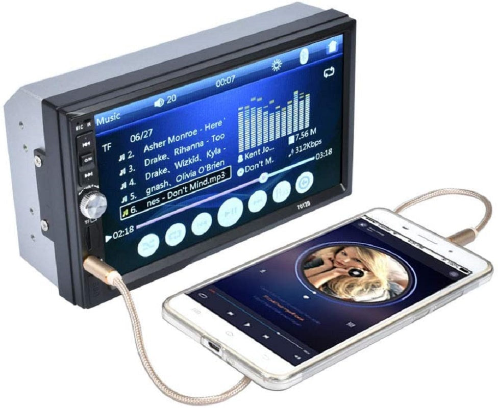7" Double DIN Touch Bluetooth Car Stereo