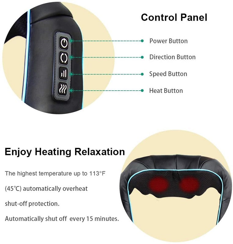 Neck Massager Shiatsu 3D