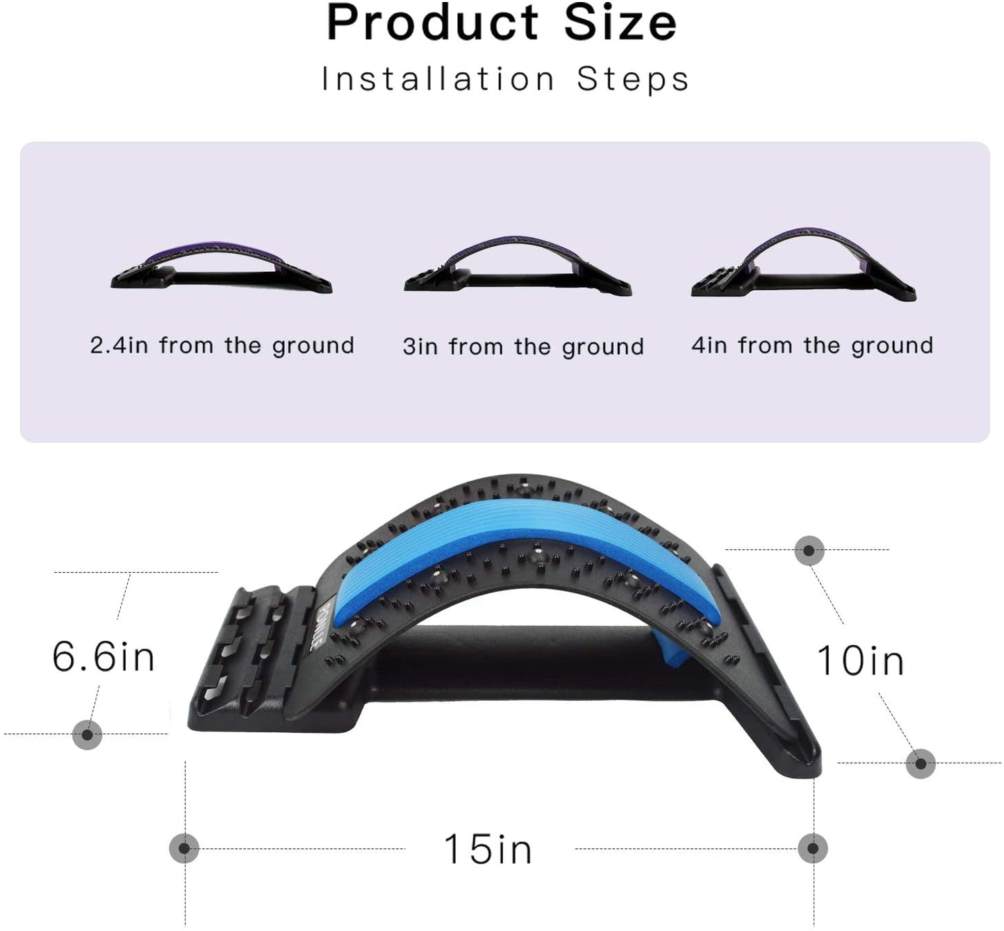 Back Stretcher for Lower Back Pain Relief, Multi Level Lumbar Support Spine Board for Bed, Chair and Car