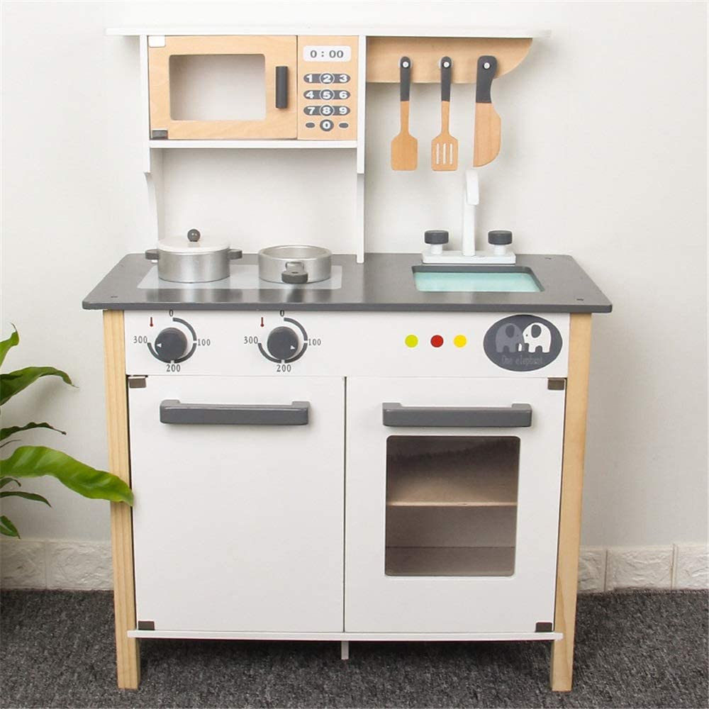 Wooden Play Kitchen Set Pretend Playset