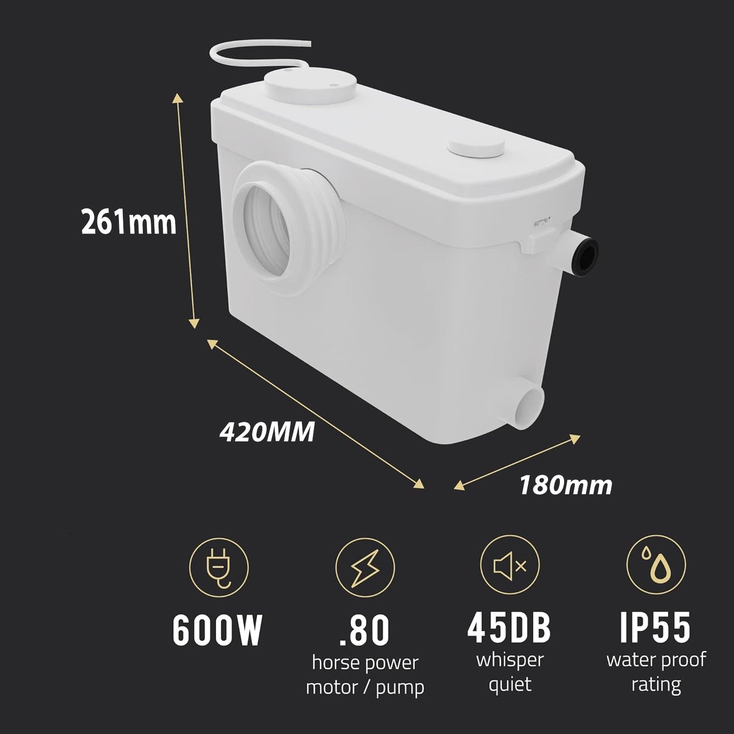 600W Automatic Macerator Pump Sewage Pump