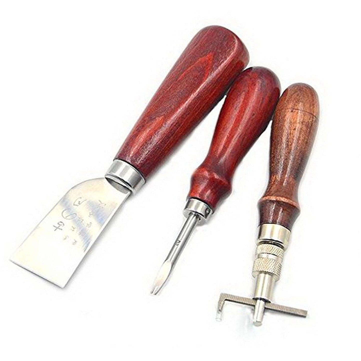 18PCs Leather Craft Tools Kit Tools DIY Groover Punch Kit Stiching Carving Craft Sewing