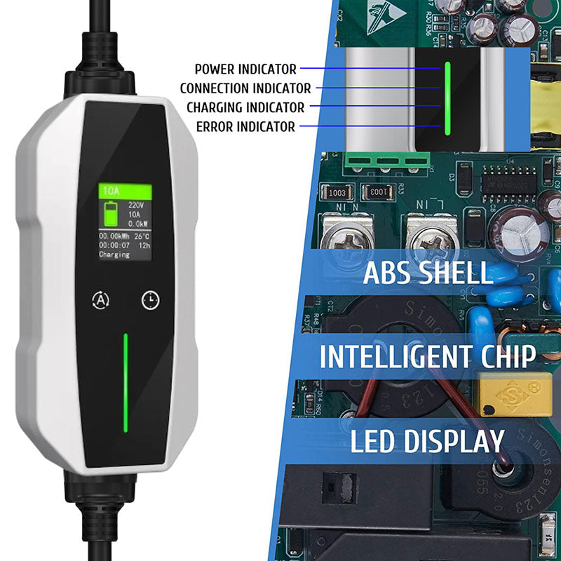 Smart EV Charger Type 2 - 2.3kW | 10A | 5Metre