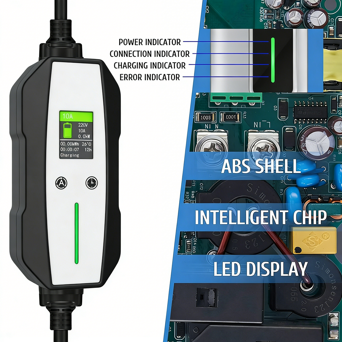 Type 1 EV Charger (10A, 2.3kW)