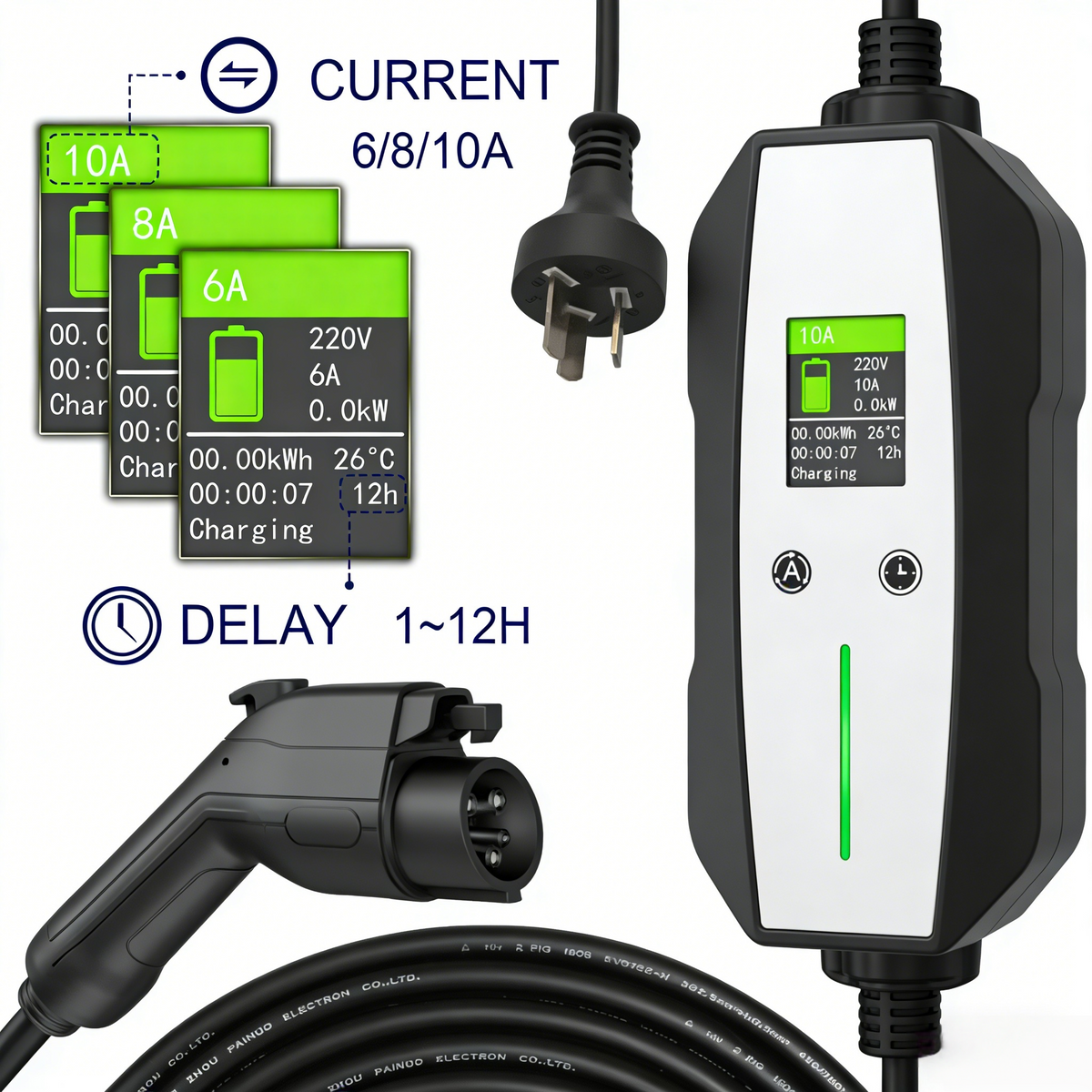 Type 1 EV Charger (10A, 2.3kW)