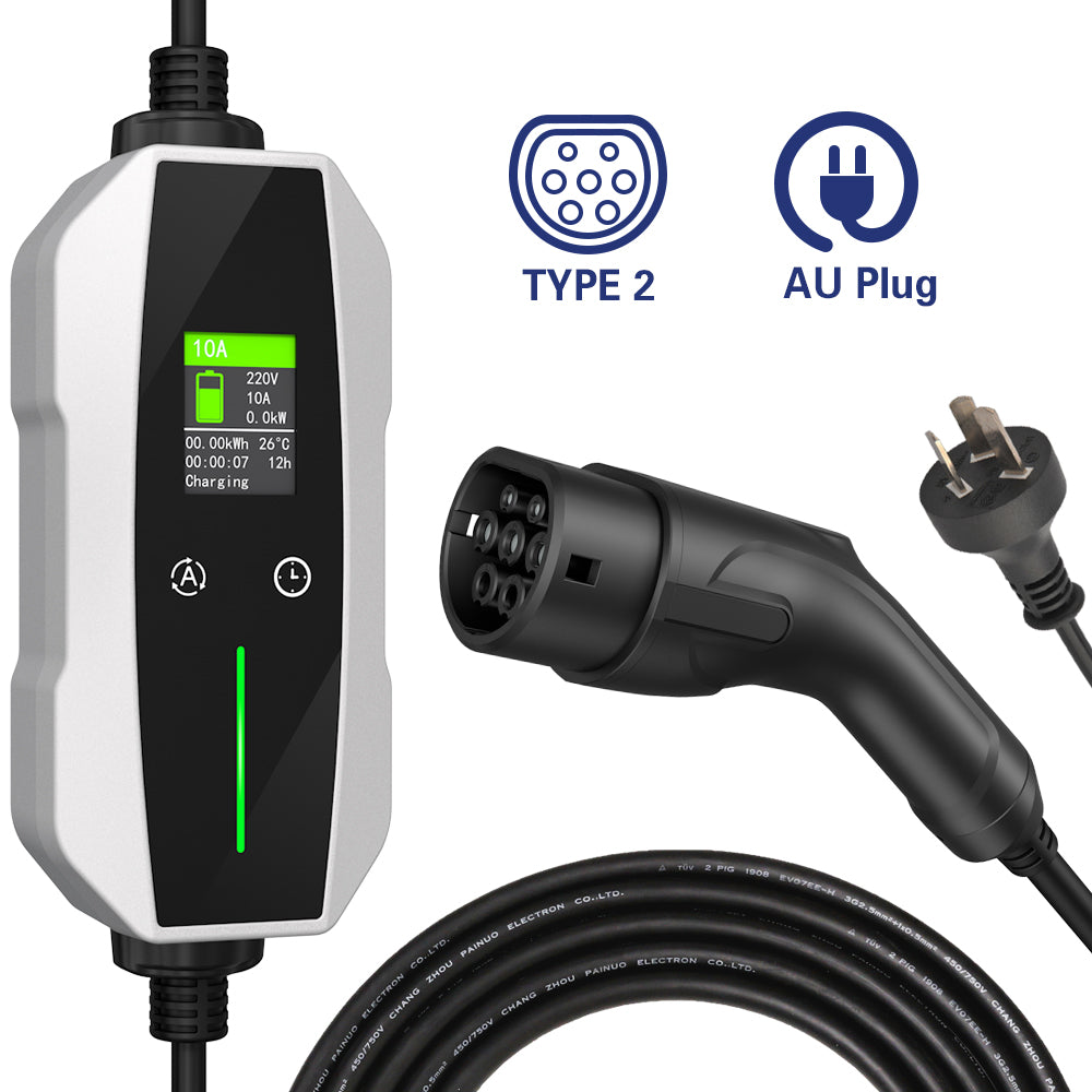 Smart EV Charger Type 2 - 2.3kW | 10A | 5Metre