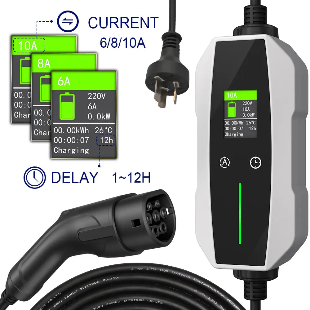 Smart EV Charger Type 2 - 2.3kW | 10A | 5Metre