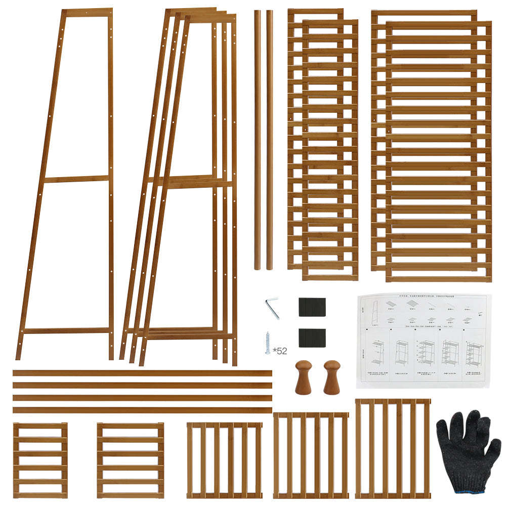Bamboo Wardrobe Clothes Rack Organizer