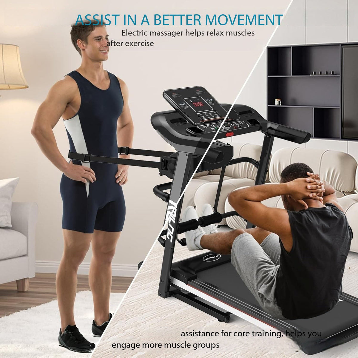 Multifunctional Incline Treadmill 120KG Capacity