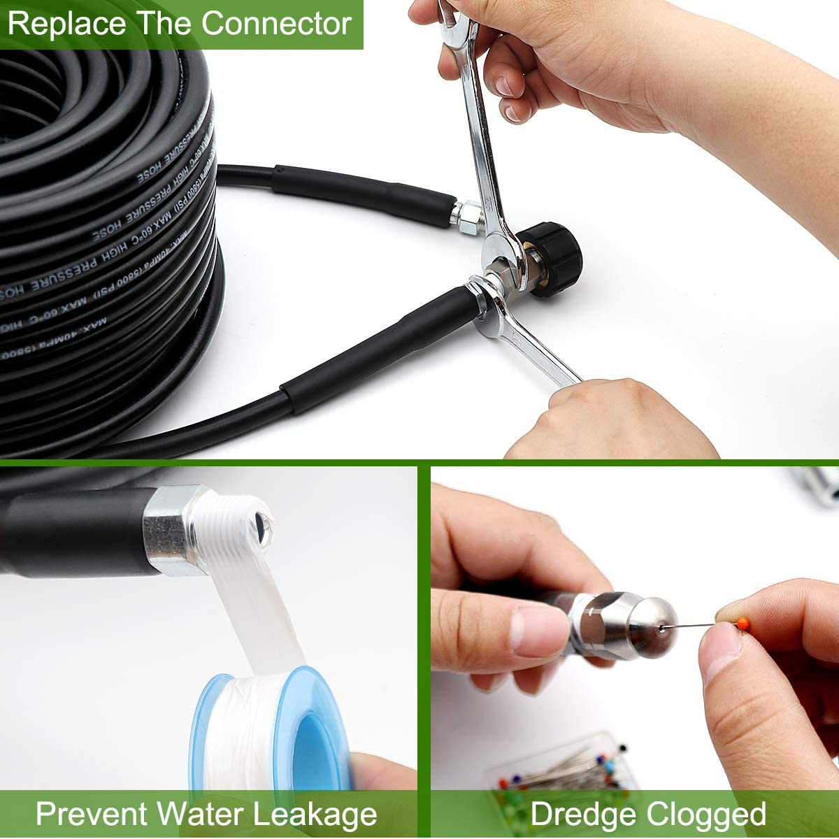 Drain/Pipe Cleaning Kit for Pressure Washers 10m