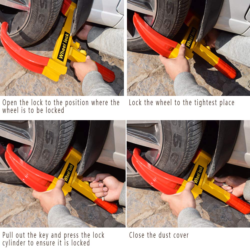 Wheel Clamp Heavy Duty Anti- Theft Wheel Lock