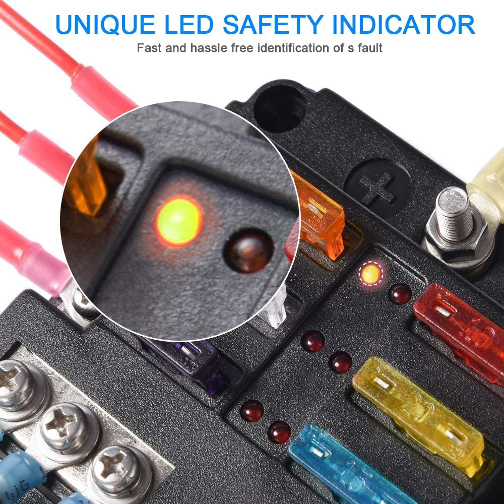 6 Circuit Negative Bus Blade Fuse Block