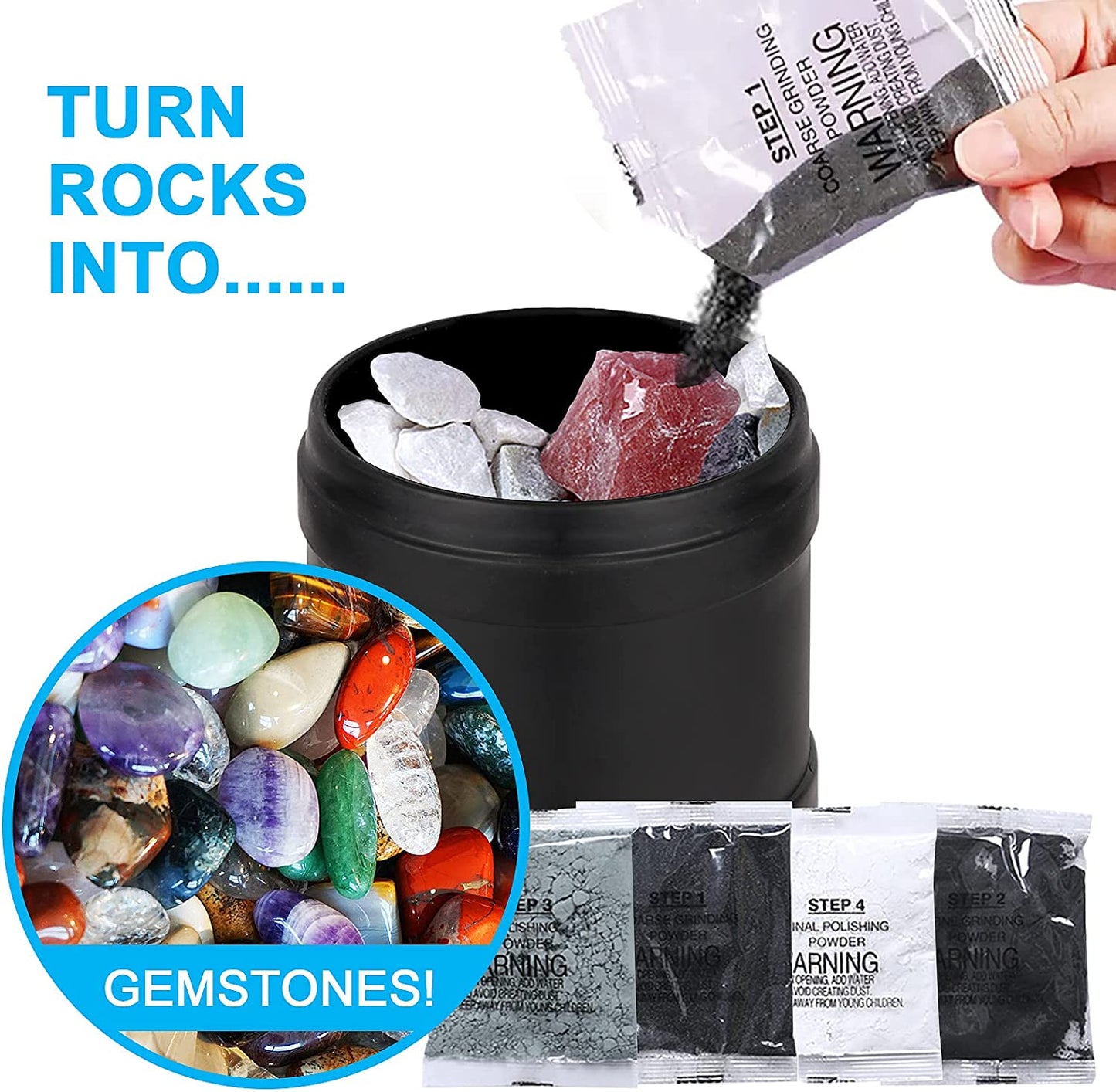 Rock Tumbler Kit, Rock Tumbling set, Gemstone Polisher