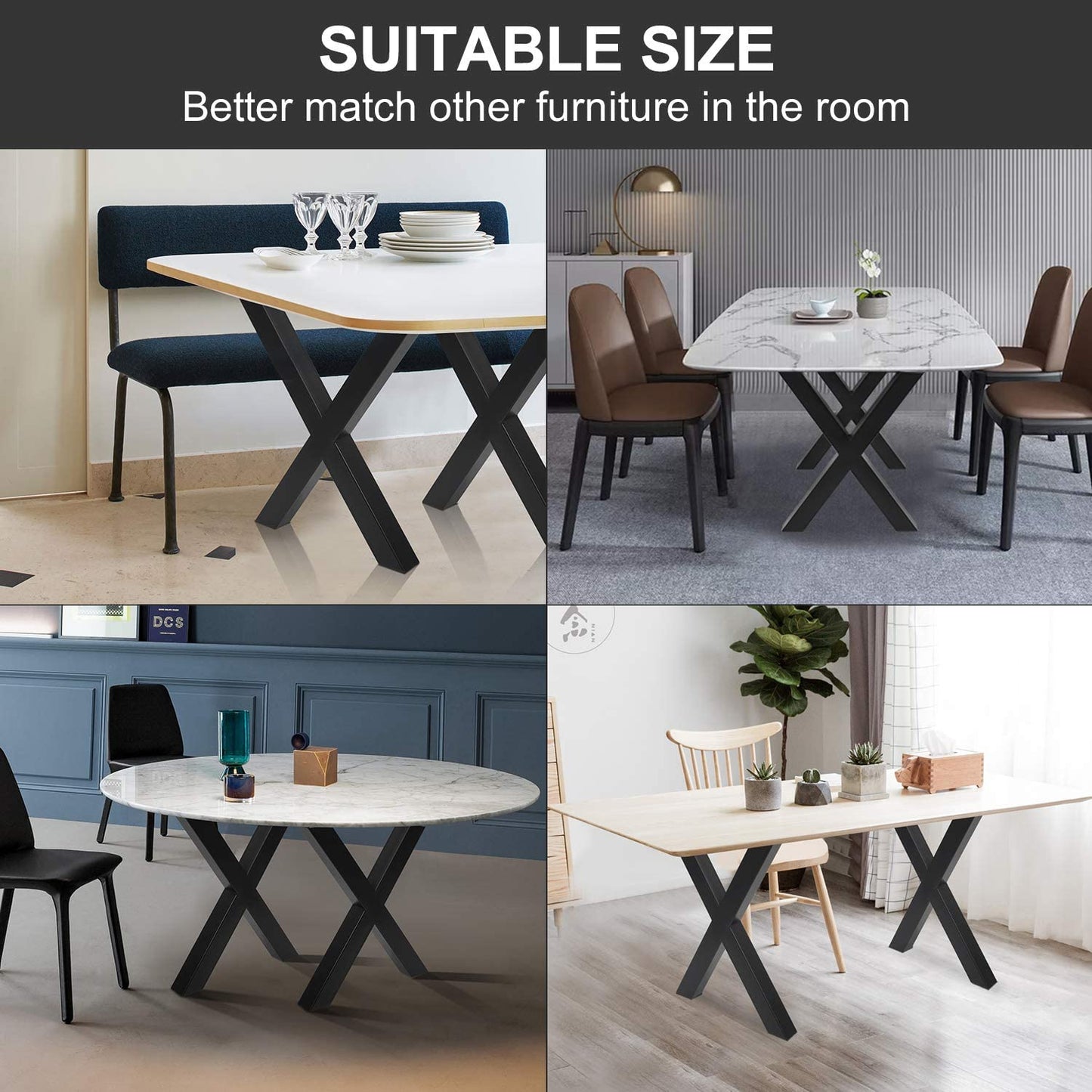 Metal Table Legs desk Bench Legs X Shape