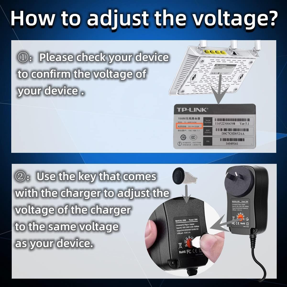 30W Power Supply Universal Multi Voltage Power Supply AC/DC
