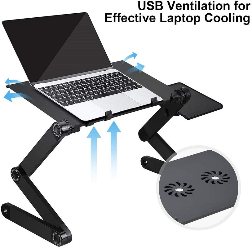 Adjustable Laptop Table Stand with Cooling Fan