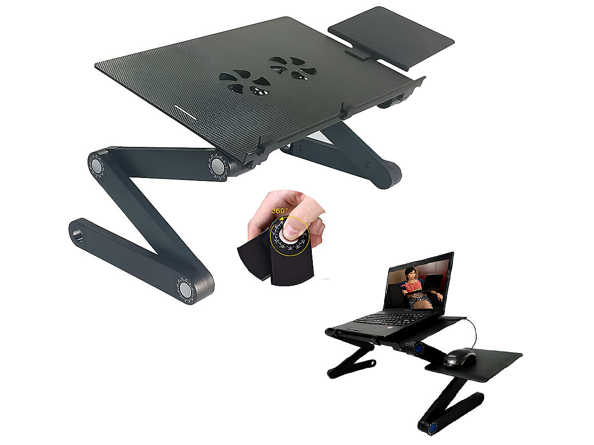 Adjustable Laptop Table Stand with Cooling Fan