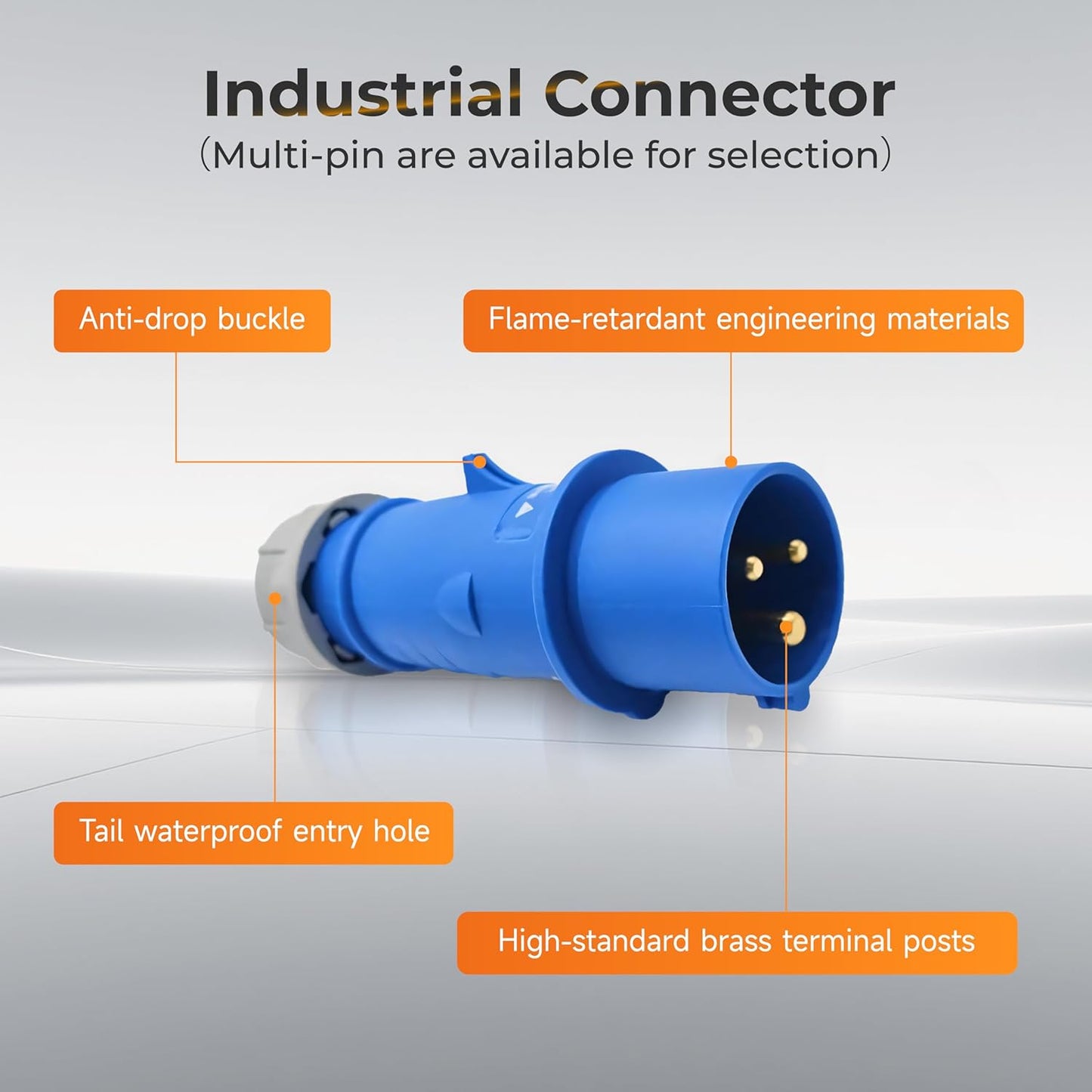 Caravan Lead connector plug (Male) 16A - IP67