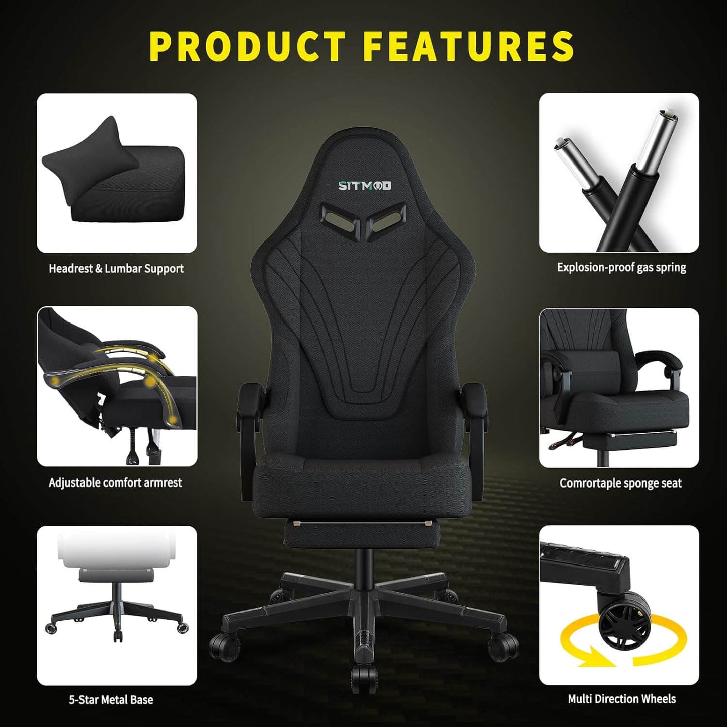 SITMOD Gaming Chair - Black
