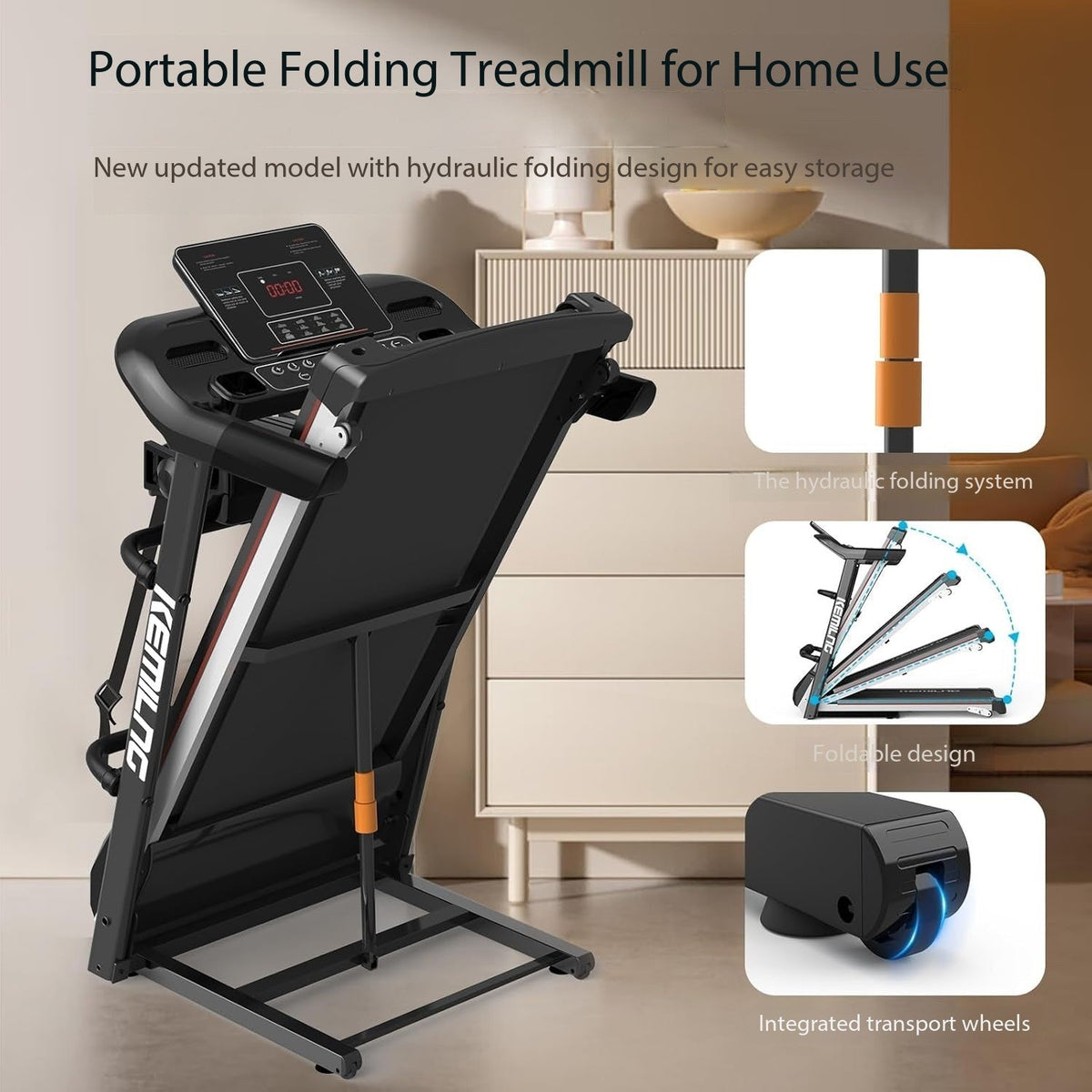 Multifunctional Incline Treadmill 120KG Capacity