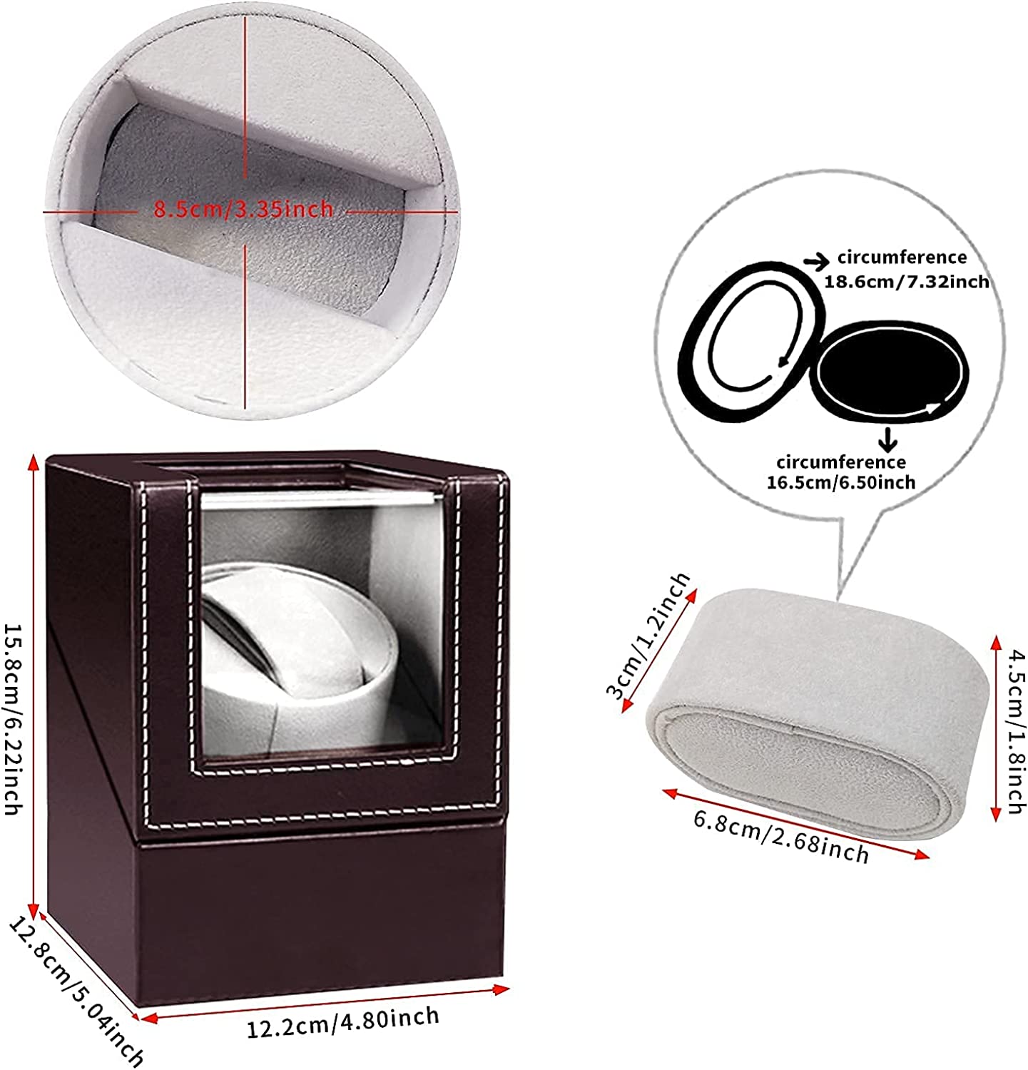 Automatic Quad Watch Winder Wood Display Box Motor Rotation Storage