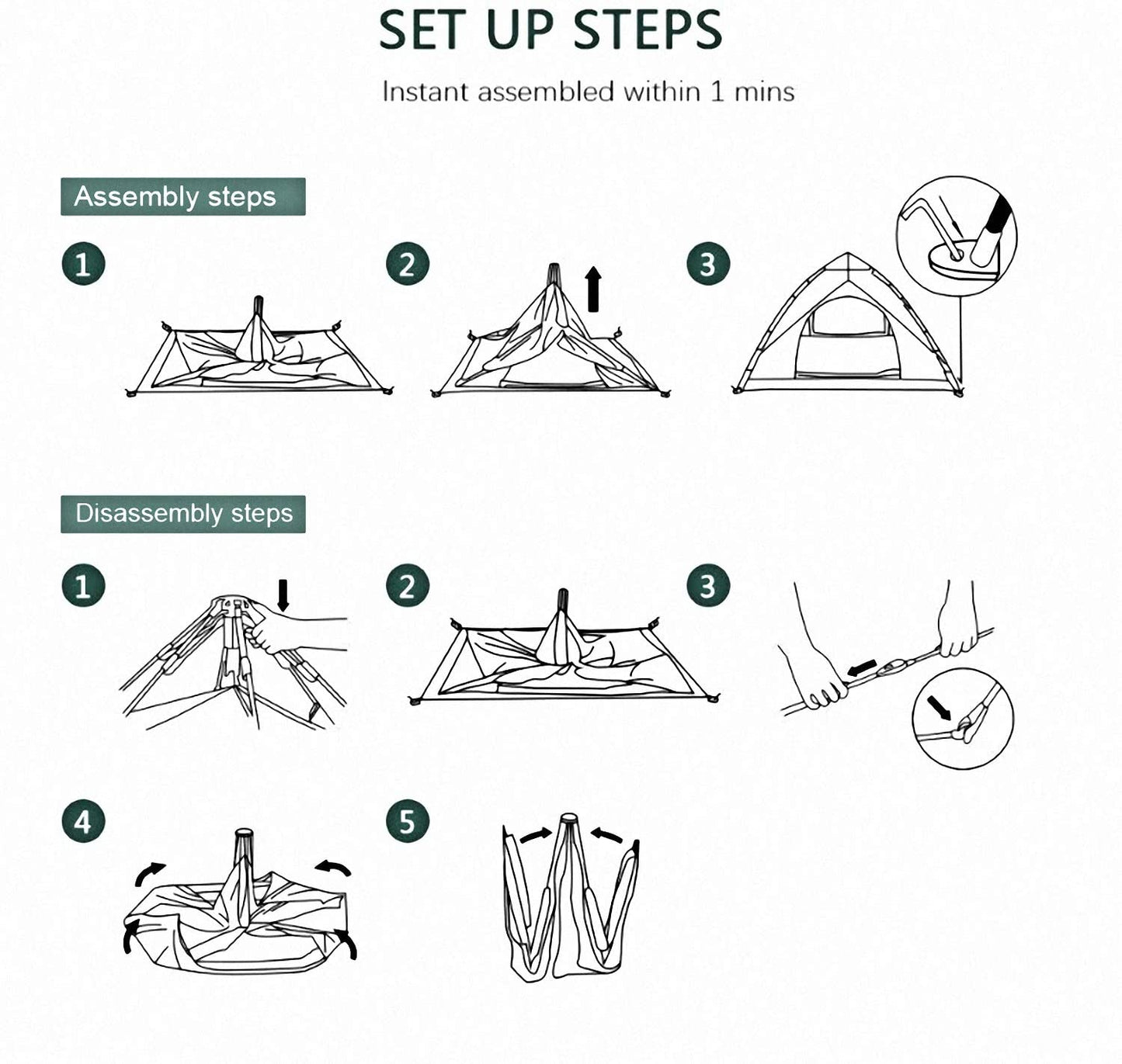 Pop Up Camping Tent - 2 Person Double Pop Up Tent | Easy to Pitch with Small Porch for Storage – Ideal for Camping & Festivals