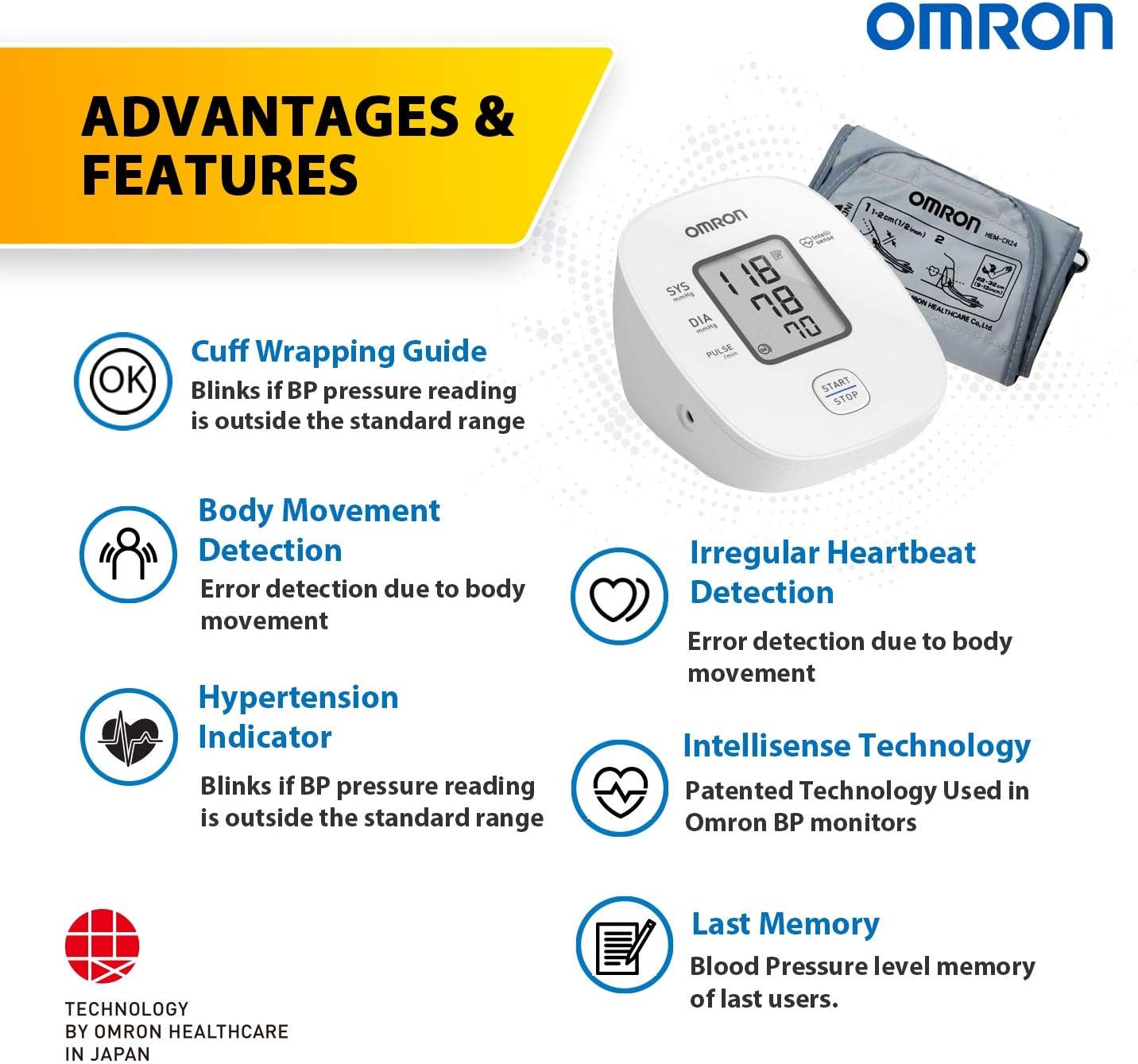 Omron Blood Pressure Monitor HEM7121J