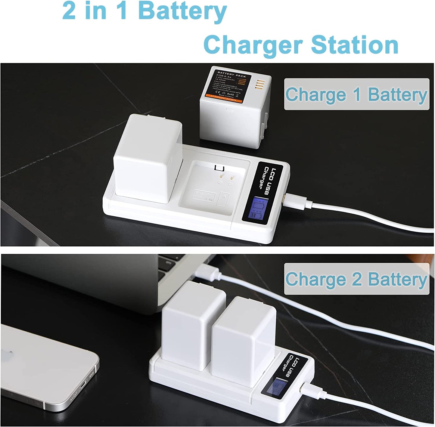 Arlo Pro 3 / Pro 4 Battery Charger + 2 Batteries