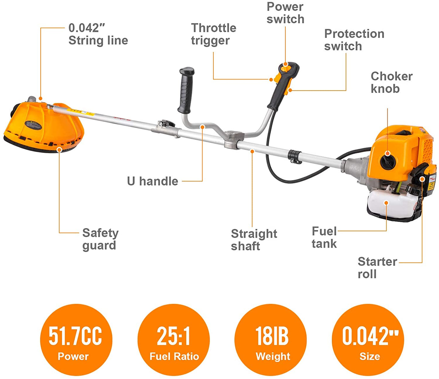62CC Weedeater Brush cutter Petrol Trimmer Weed Eater