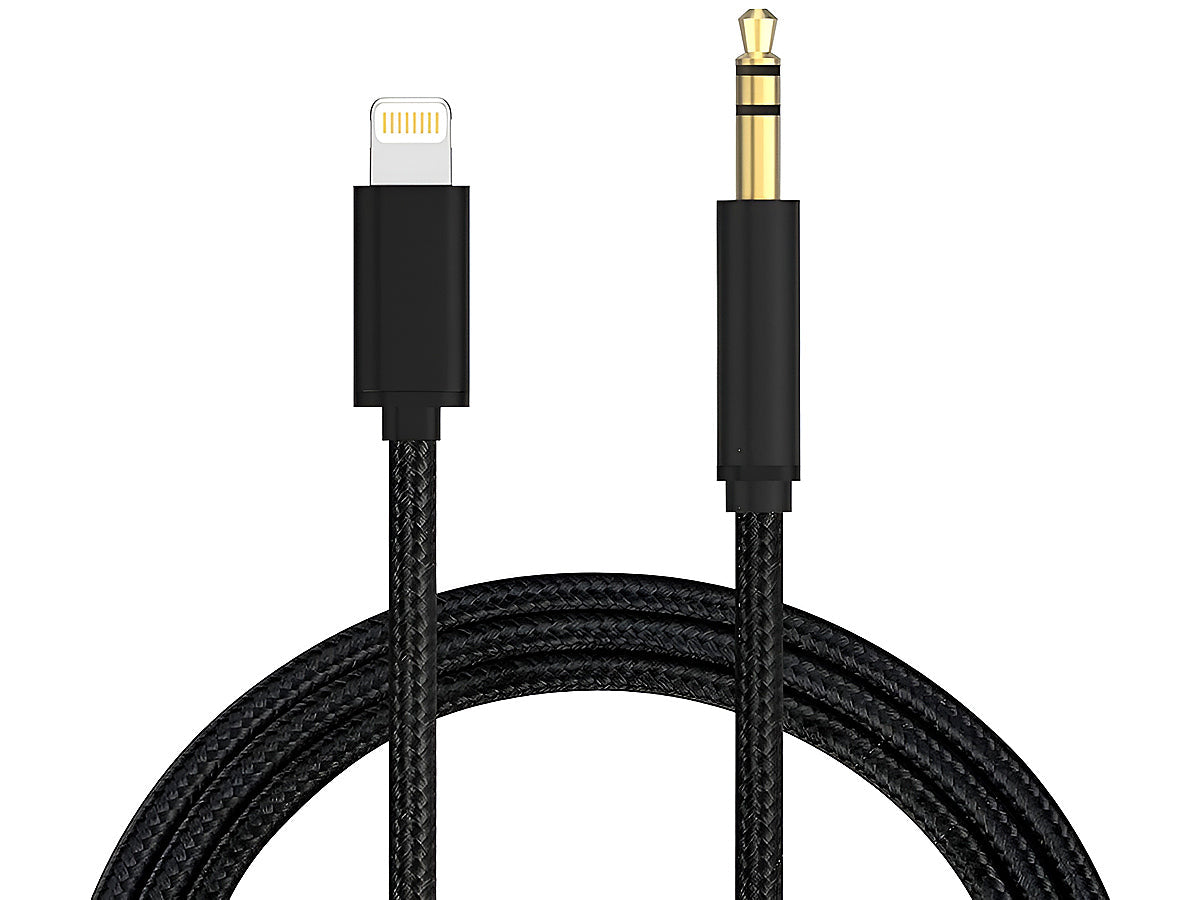 Lightning Cable to AUX 1 Meter Black 3.5mm