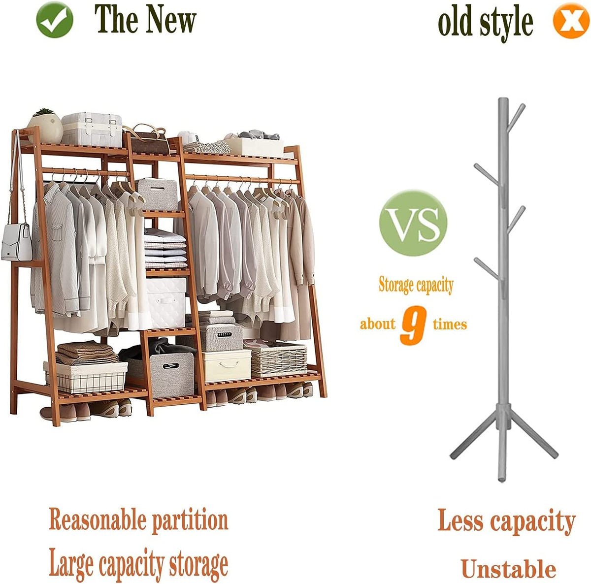 Wardrobe Organiser Garment Rack Clothes Rack