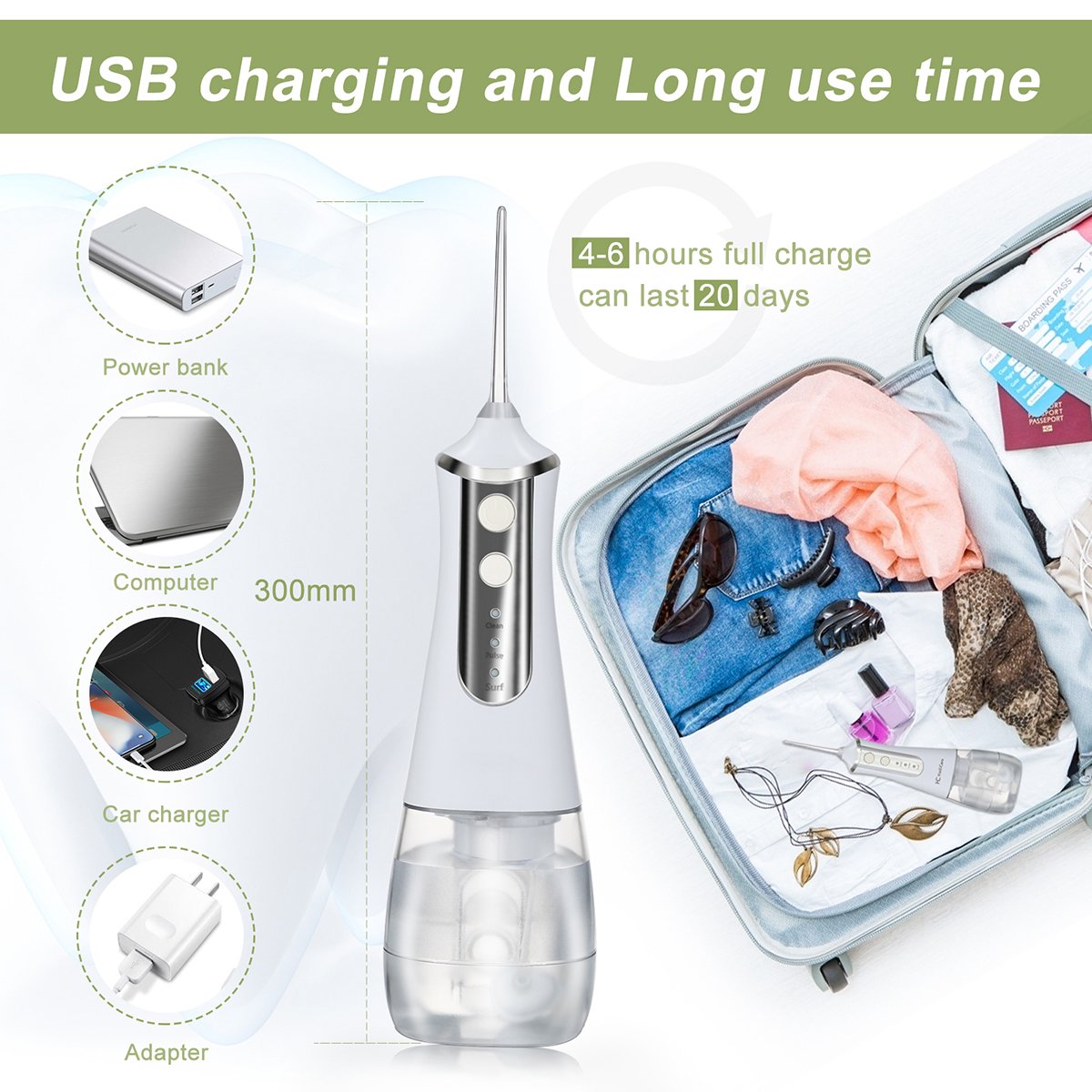 Water Flosser Cordless Teeth Cleaner