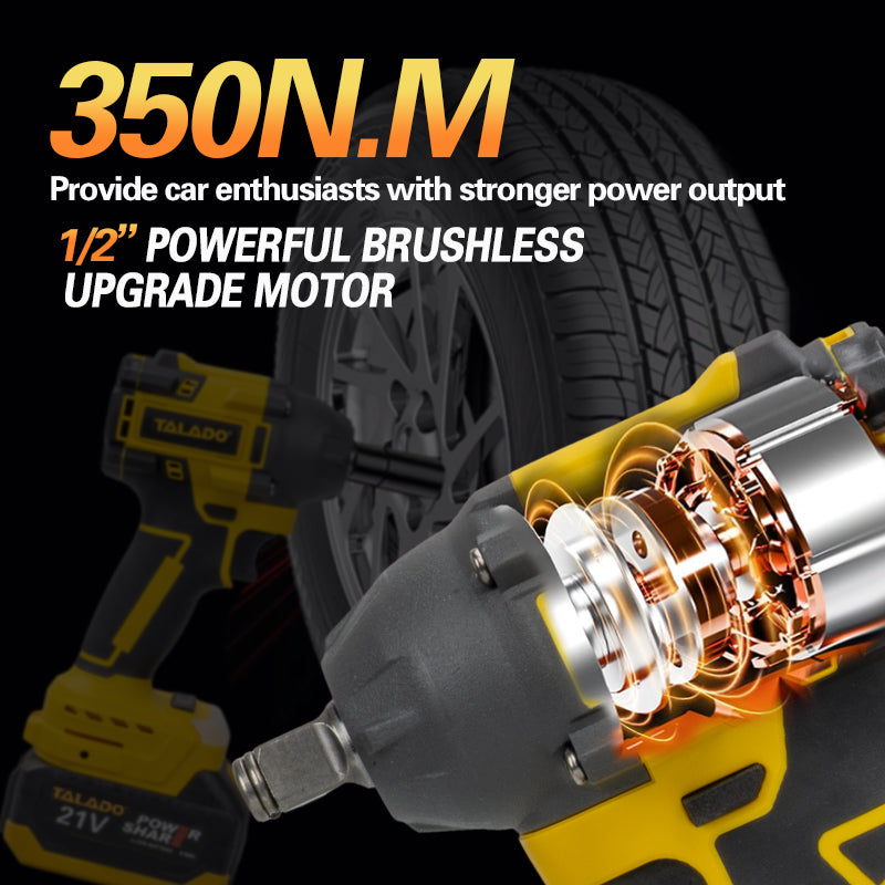 Cordless Electric Impact Wrench With 2 Battery