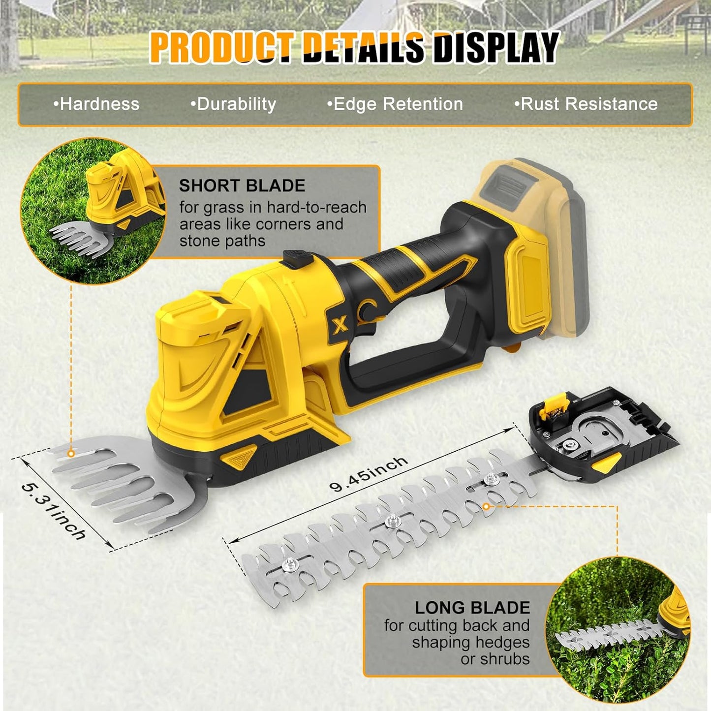 Cordless Hedge Trimmer 2 in 1 Lawn and Shrub Shears