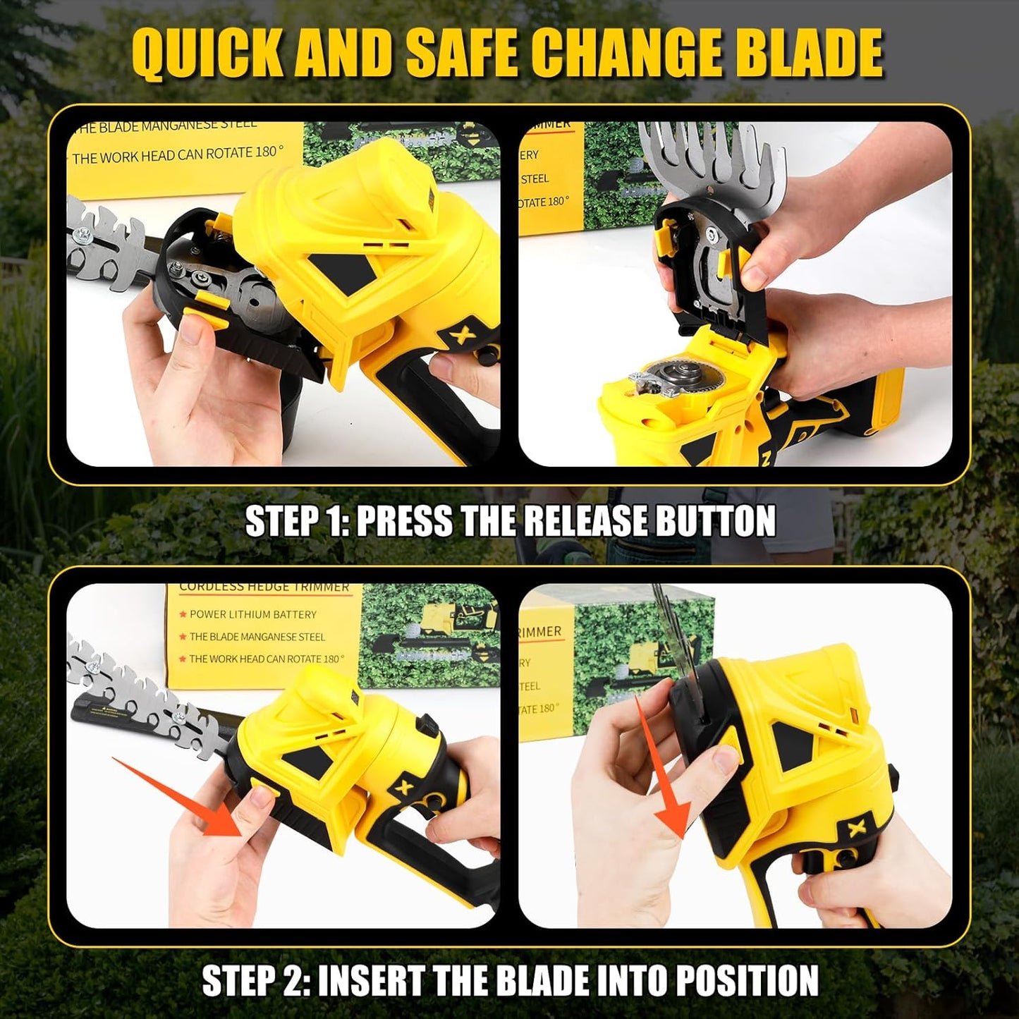 Cordless Hedge Trimmer 2 in 1 Lawn and Shrub Shears