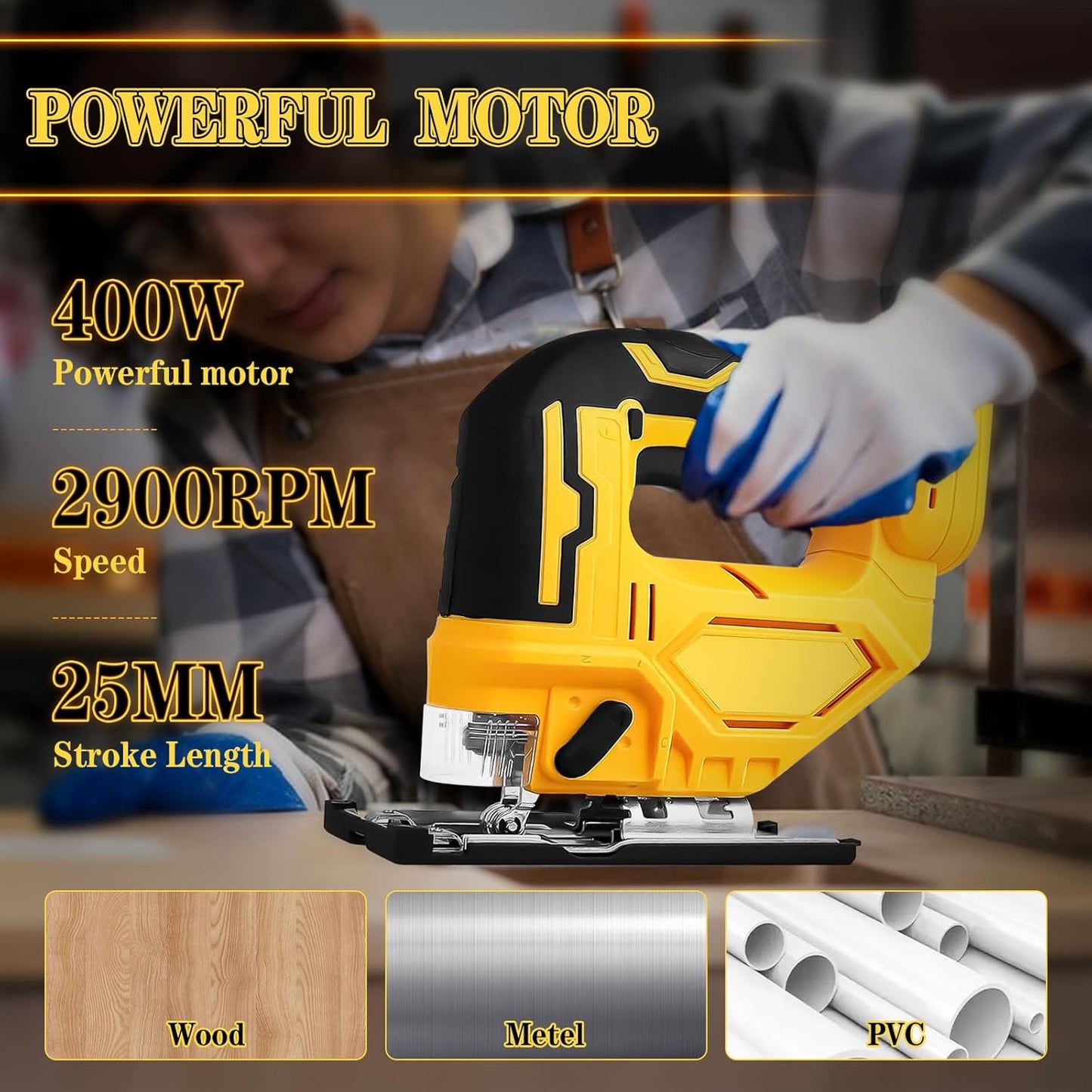 Cordless Electric Jigsaw with 2 Battery