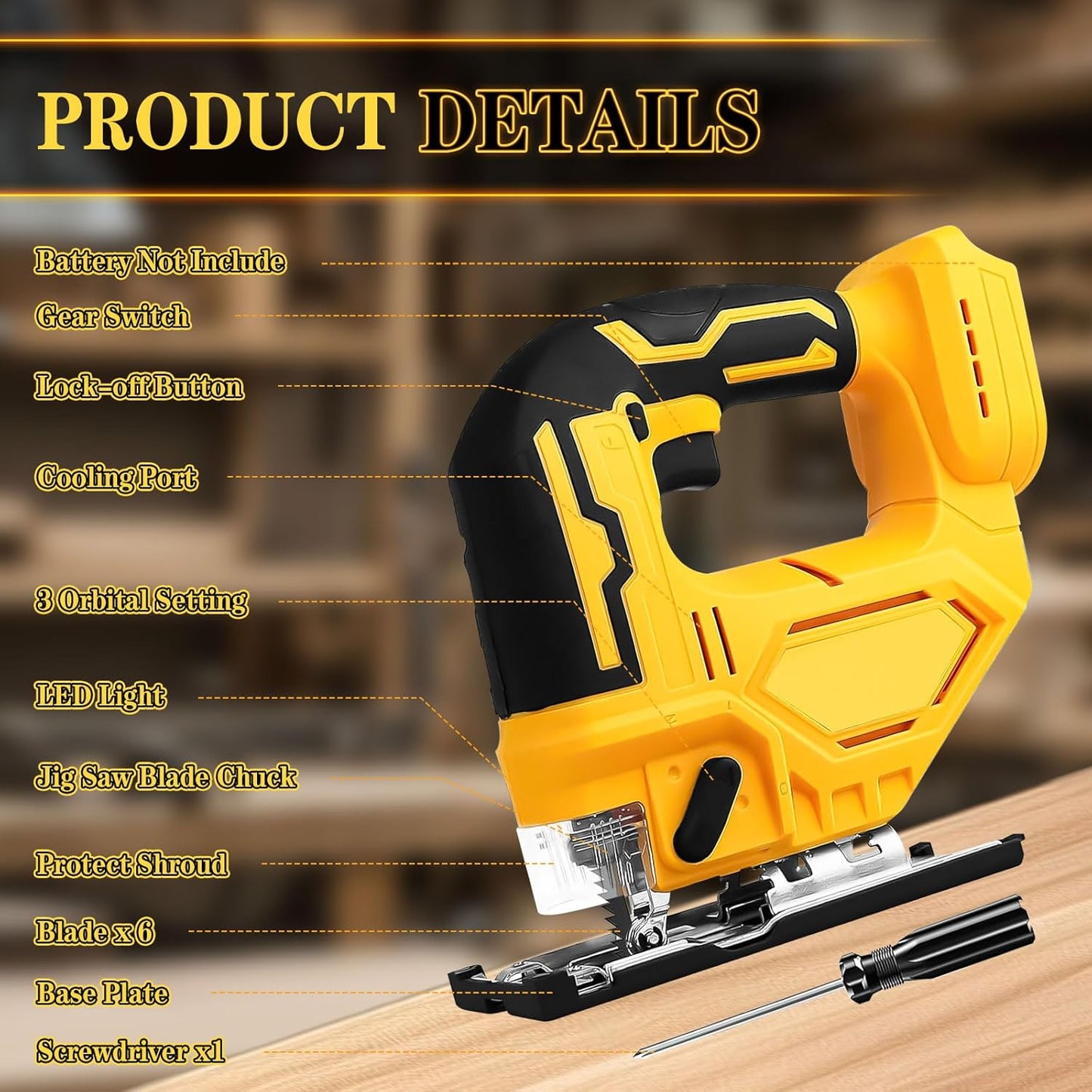 Cordless Electric Jigsaw with 2 Battery