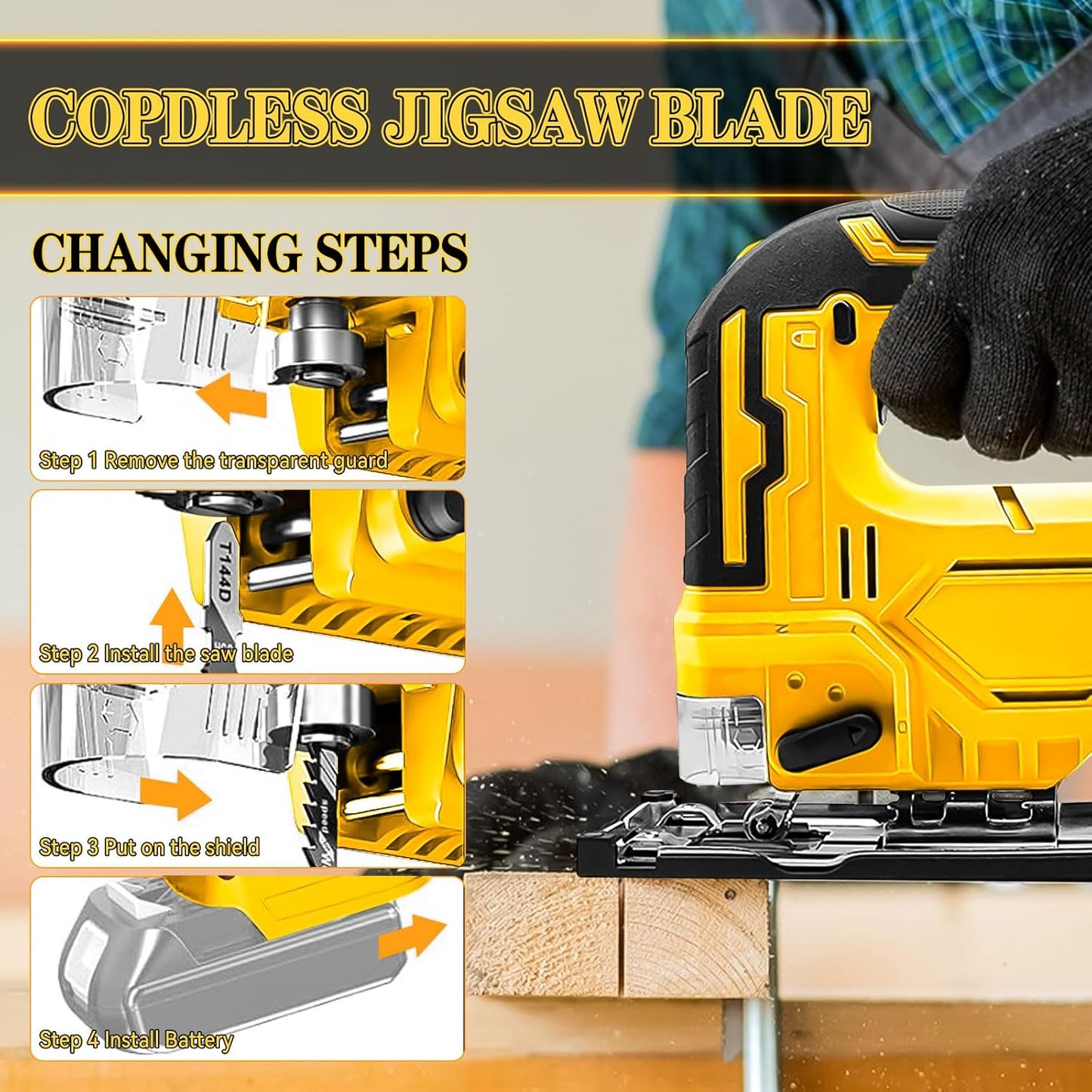 Cordless Electric Jigsaw with 2 Battery